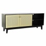 Mobile TV DKD Home Decor Nero Abete Rattan (160 x 65 x 38 cm)