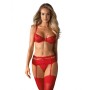 Set di Lingerie con Pizzo Obsessive Heartina Rosso S/M