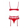 Set di Lingerie con Pizzo Obsessive Heartina Rosso S/M