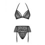 Set di Lingerie con Pizzo Obsessive 838-SEG-1 Nero S/M