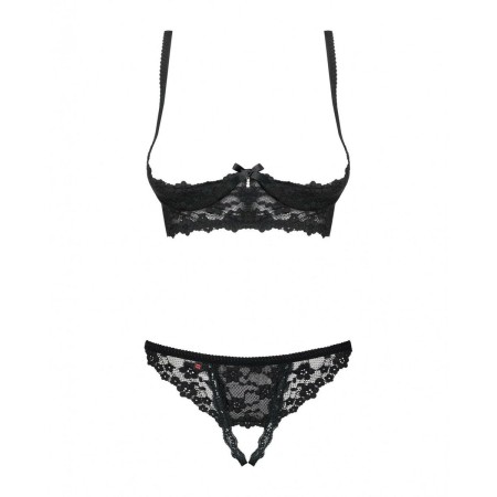 Set di Lingerie con Pizzo Obsessive Letica Nero S/M