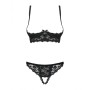 Set di Lingerie con Pizzo Obsessive Letica Nero S/M