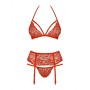 Set di Lingerie Obsessive 838-SEG-3 S/M Rosso S/M