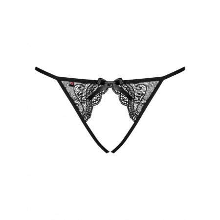 Mutandina Obsessive Miamor crotchless panties L/XL Nero Pizzo