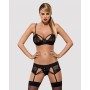 Set di Lingerie con Pizzo Obsessive Wonderia Nero S/M