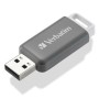 Pendrive Verbatim V DataBar Hi-Speed 128 GB USB 2.0 Retrattile Grigio