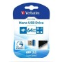 Memoria USB Verbatim Store 'n' Stay NANO Nero Grigio Azzurro 64 GB