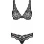 Set di Lingerie Obsessive Luvae Nero L/XL