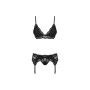 Set di Lingerie con Pizzo Obsessive 810-SEG-1 Nero S/M