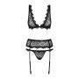 Set di Lingerie con Pizzo Obsessive Emperita Nero S/M