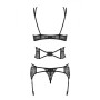 Set di Lingerie con Pizzo Obsessive Frivolla Nero S/M