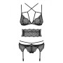 Set di Lingerie con Pizzo Obsessive Frivolla Nero S/M