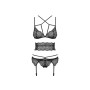 Set di Lingerie con Pizzo Obsessive Frivolla Nero S/M